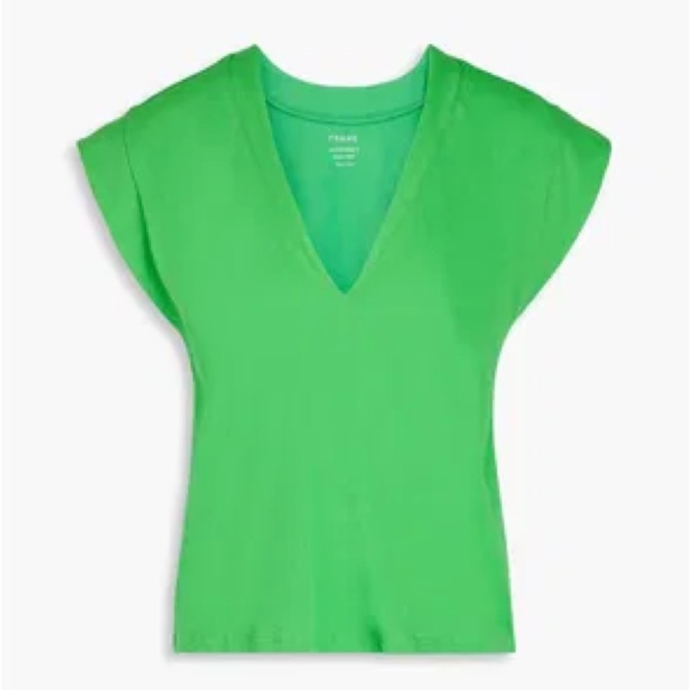 Frame Denim Green Fitted Cap Sleeve Muscle Tee